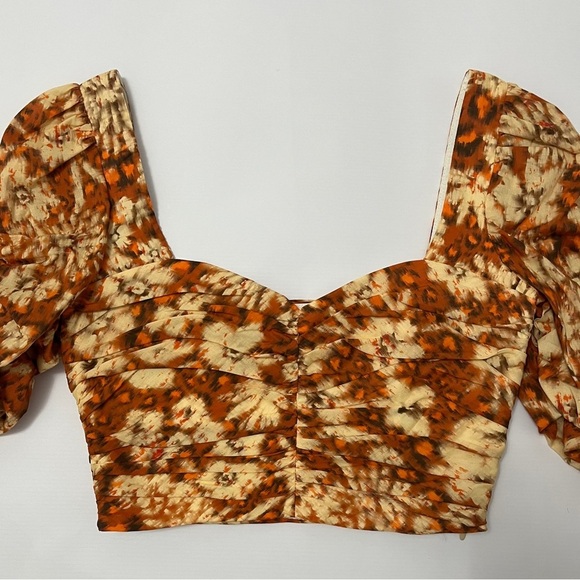 Gorgeous ZARA brand new autumn floral crop top-  size X- Small - Picture 5 of 7